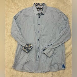 COOGI * Luxe Button Down Shirt, Light Blue, Men’s 2XL